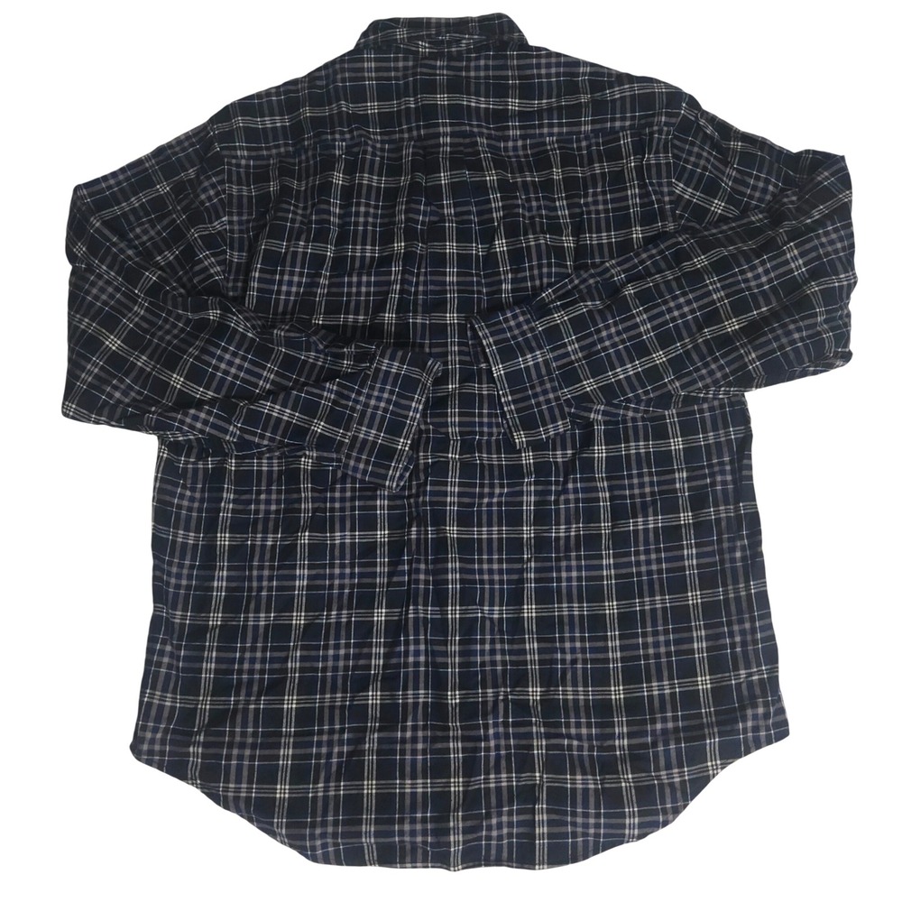 Brooks Brothers Mens Blue Plaid Long Sleeve Button Down Cotton Polo Shirt Size M